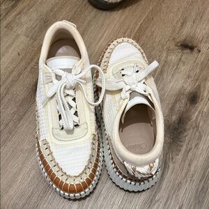 Chloé Black and Cream Sole Sneakers